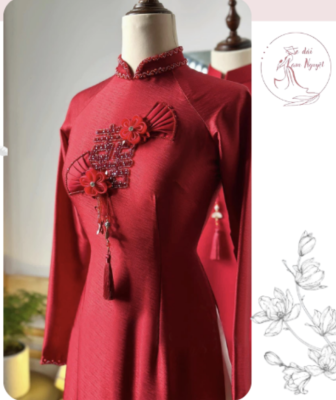 phối màu và thiết kế vải lụa may áo dài cưới với lụa gấm-01